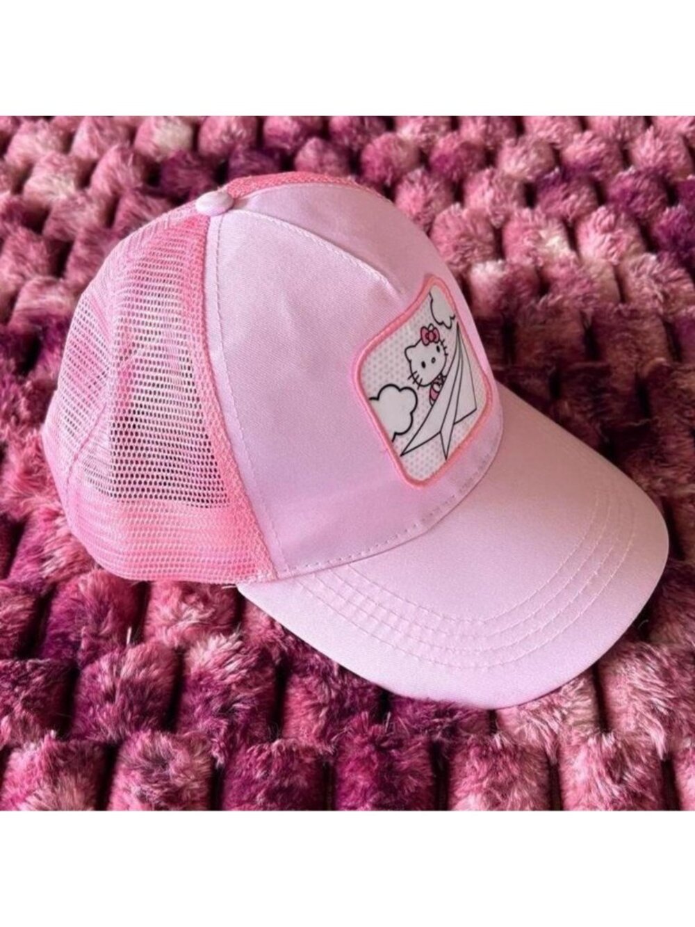 hello kitty pink trucker hat